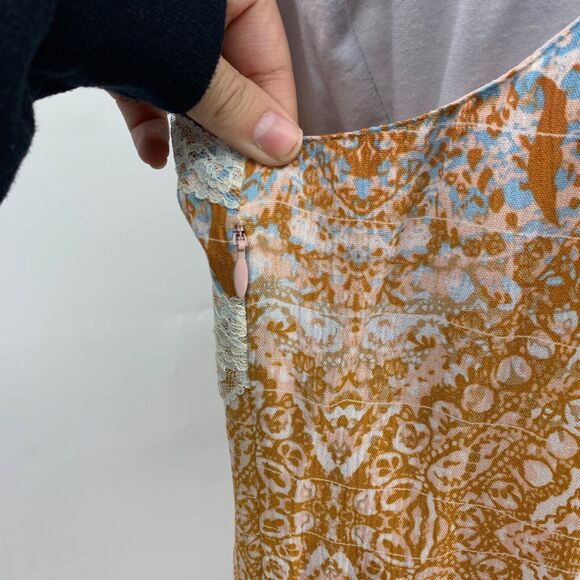 Sundance Dress Women 16 Multi Island Tales Coastal Chic Side Zip Lined Maxi - Picture 9 of 16